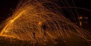 Sparks on the beach